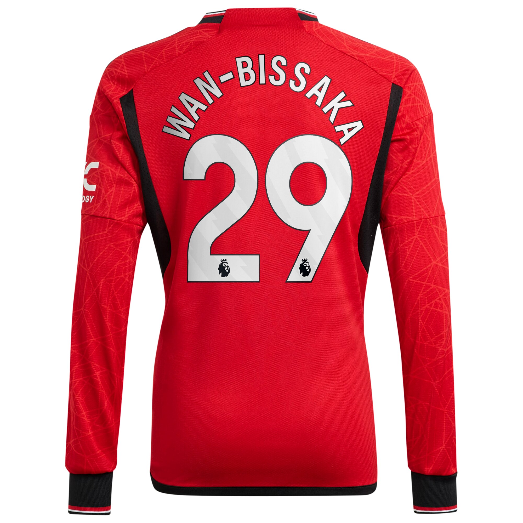 Manchester United Home Shirt 2023-24 Long Sleeve with Wan-Bissaka 29 printing