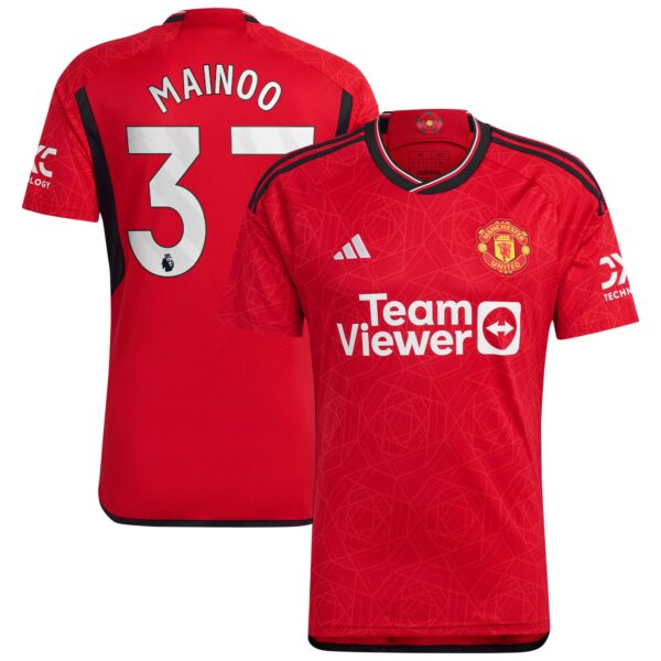 Manchester United Home Shirt 2023-24 with Mainoo 37 printing