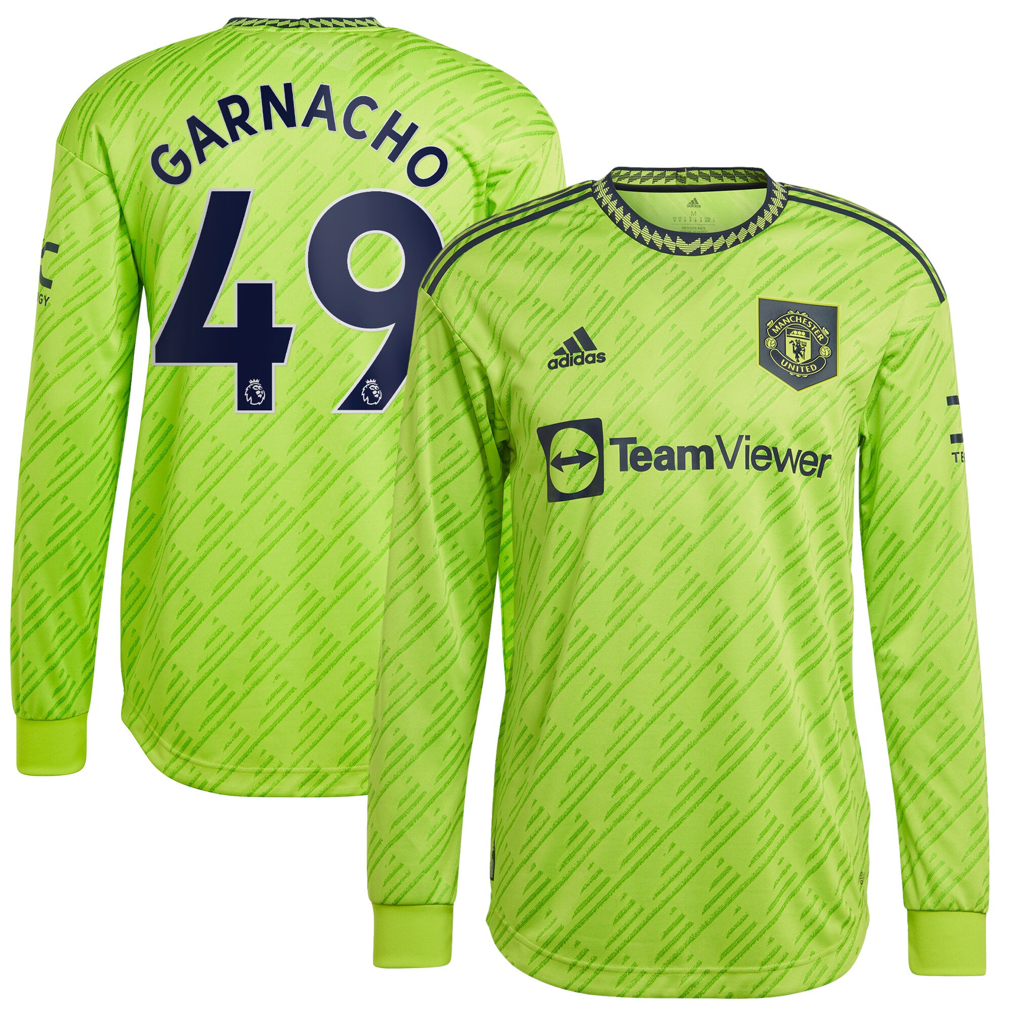 Manchester United Third Authentic Shirt 2022-23 - Long Sleeve with Garnacho 49 printing