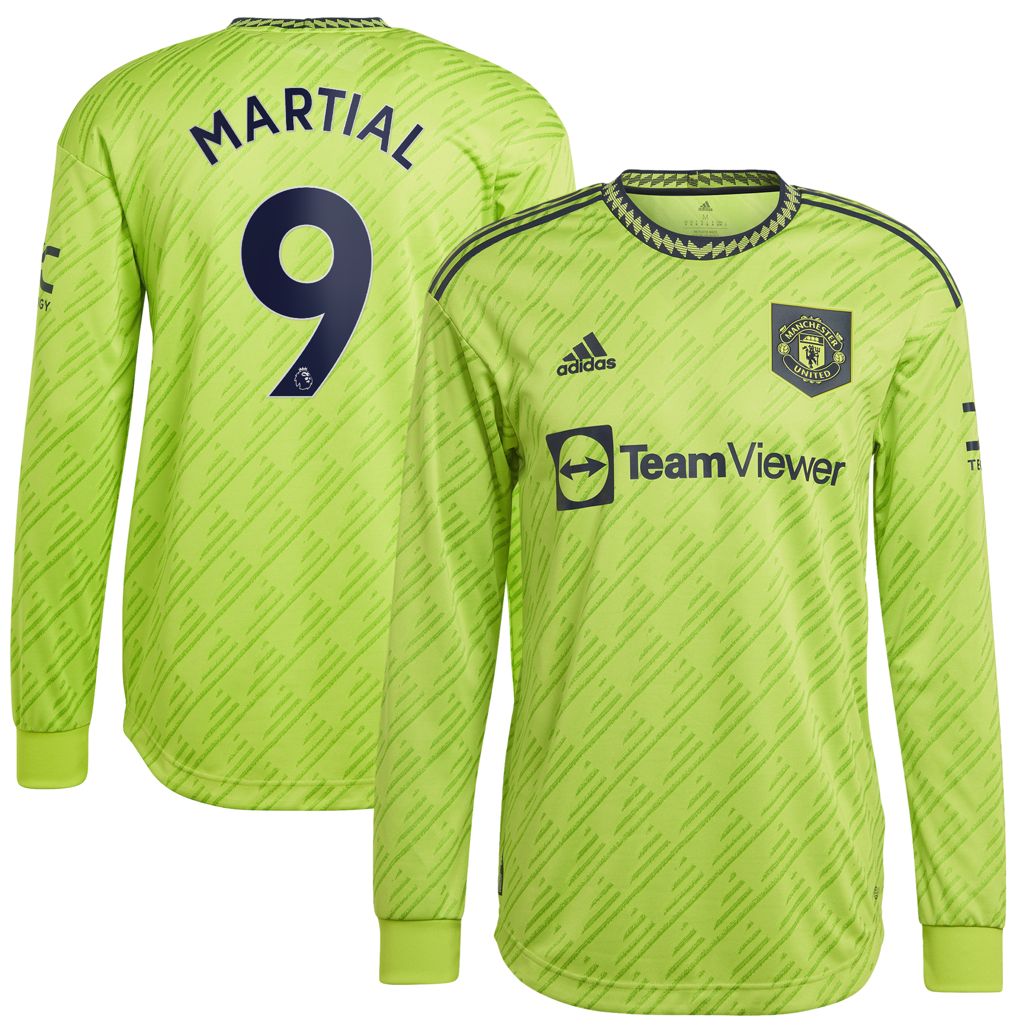 Manchester United Third Authentic Shirt 2022-23 - Long Sleeve with Martial 9 printing