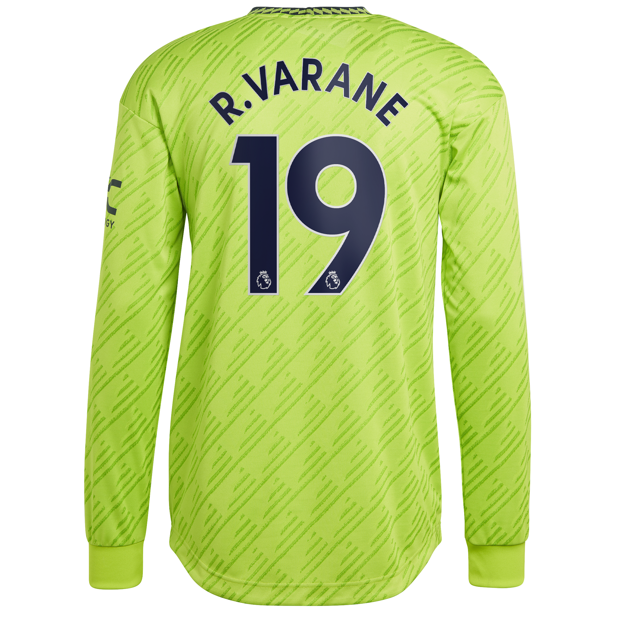 Manchester United Third Authentic Shirt 2022-23 - Long Sleeve with R. Varane 19 printing