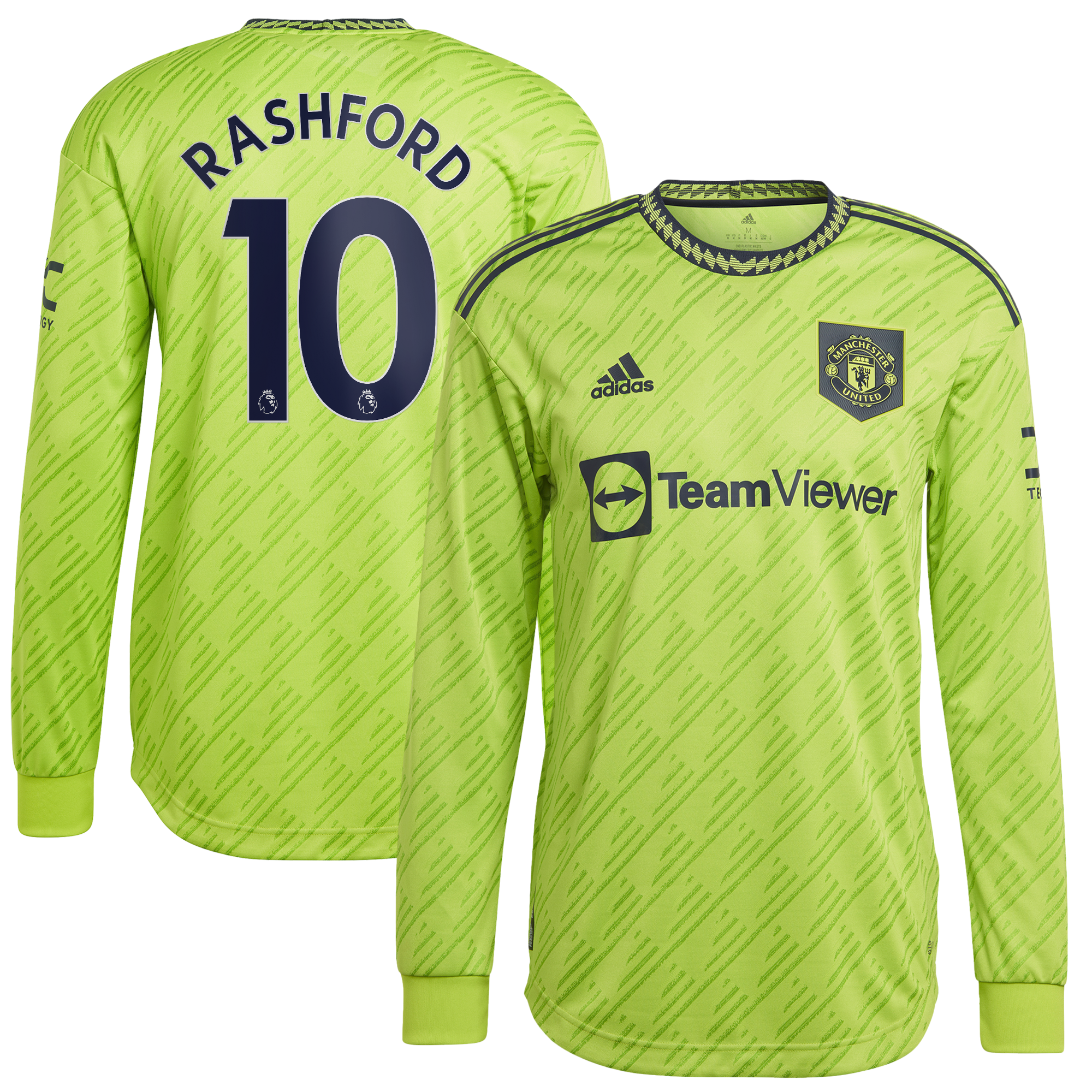 Manchester United Third Authentic Shirt 2022-23 - Long Sleeve with Rashford 10 printing