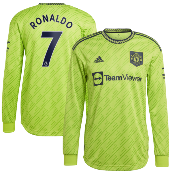 Manchester United Third Authentic Shirt 2022-23 - Long Sleeve with Ronaldo 7 printing