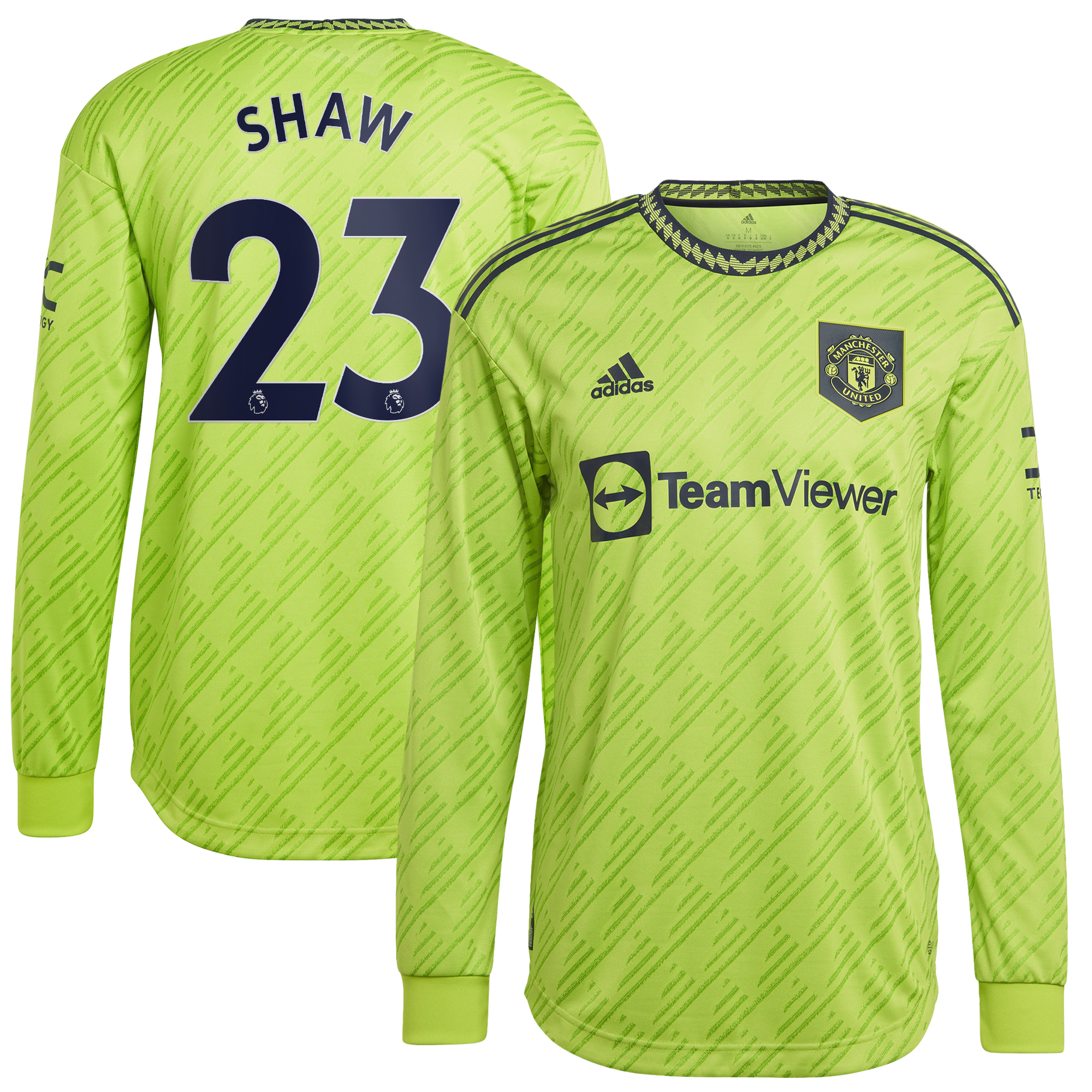 Manchester United Third Authentic Shirt 2022-23 - Long Sleeve with Shaw 23 printing
