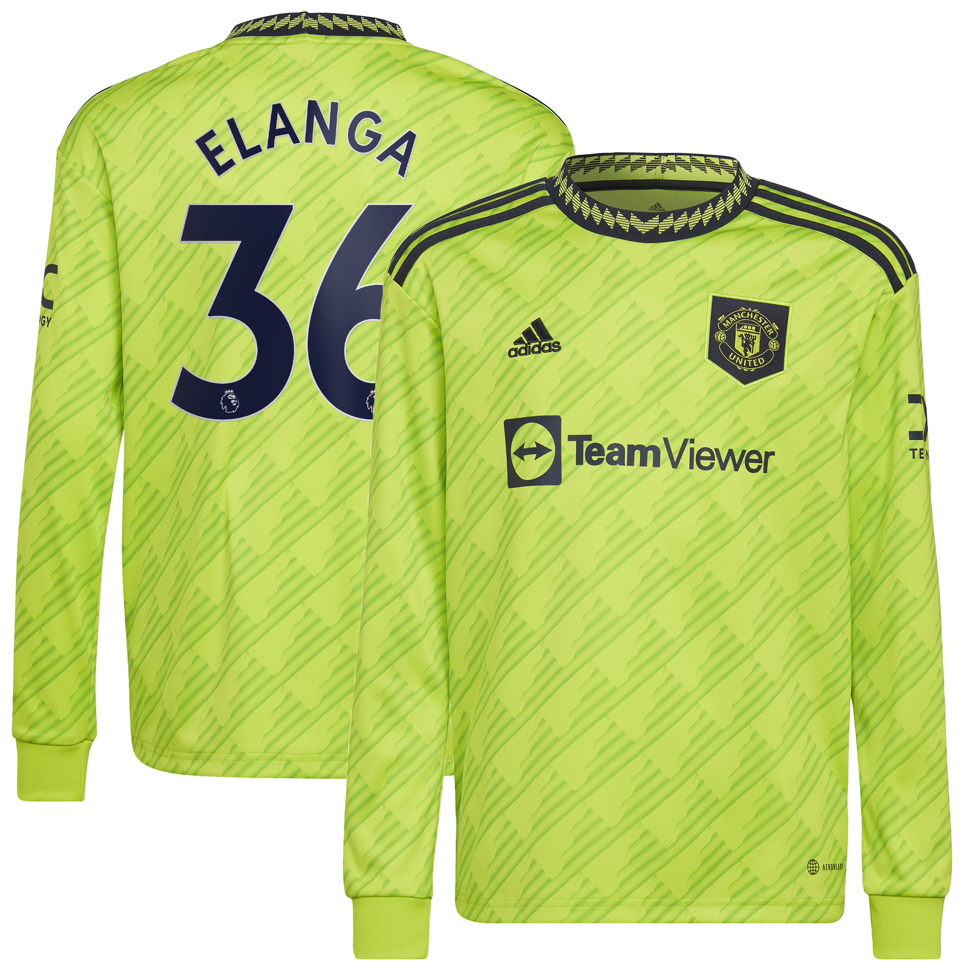 Manchester United Third Shirt 2022-23 - Long Sleeve with Elanga 36 printing