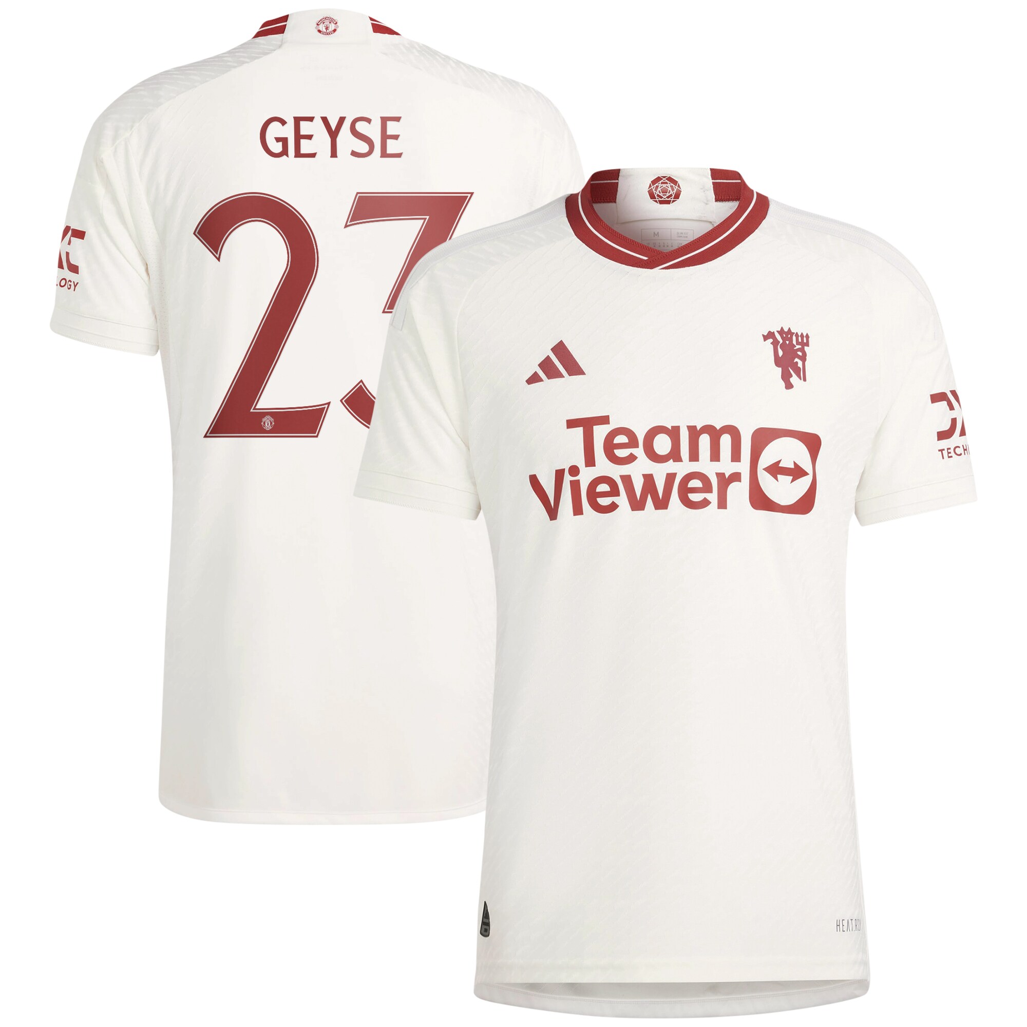 Manchester United WSL Third Authentic Shirt 2023-24 With Geyse 23 Printing