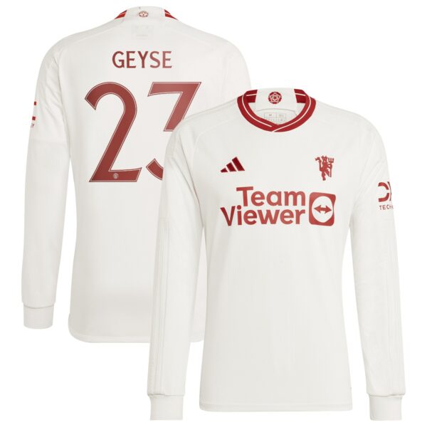 Manchester United WSL Third Shirt 2023-24 Long Sleeve With Geyse 23 Printing