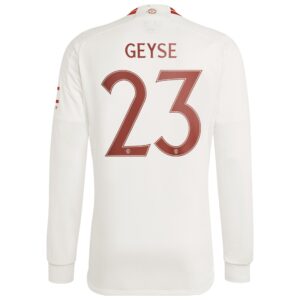 Manchester United WSL Third Shirt 2023-24 Long Sleeve With Geyse 23 Printing