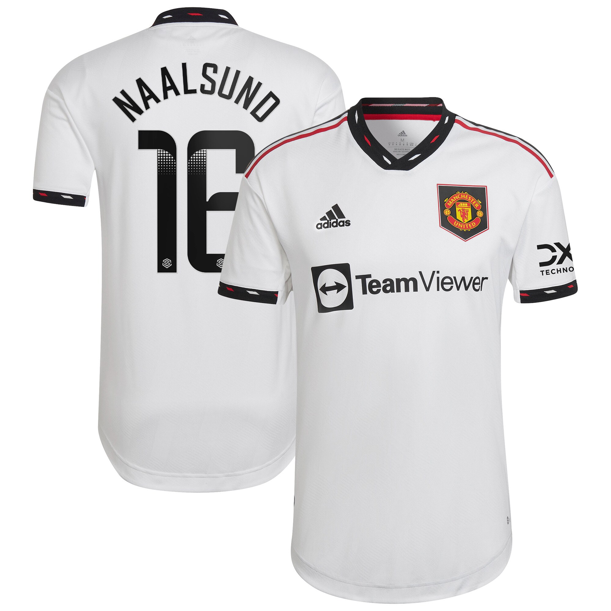 Manchester United WSL Away Authentic Shirt 2022-23 with Naalsund 16 printing