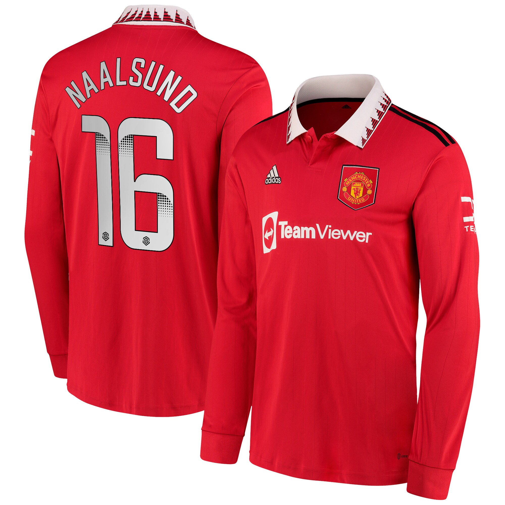 Manchester United WSL Home Shirt 2022-23 - Long Sleeve with Naalsund 16 printing