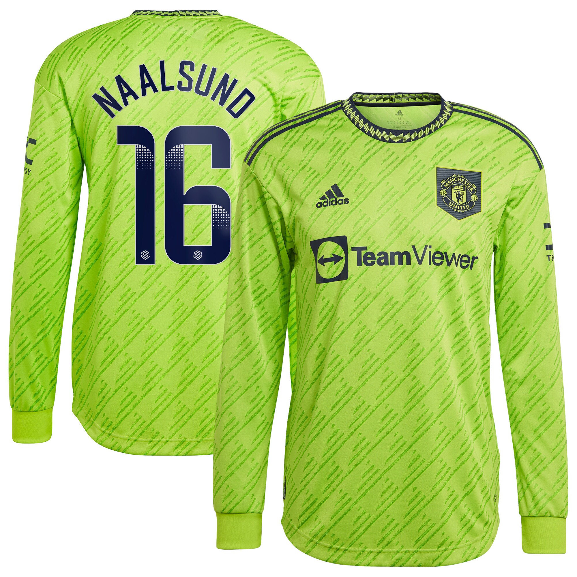 Manchester United WSL Third Authentic Shirt 2022-23 - Long Sleeve with Naalsund 16 printing