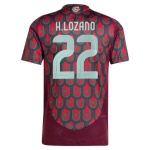 Hirving Lozano Mexico National Team 2024 Home Authentic Player Jersey - Burgundy