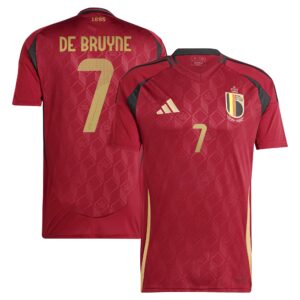Kevin De Bruyne Belgium National Team 2024 Home Player Jersey - Burgundy