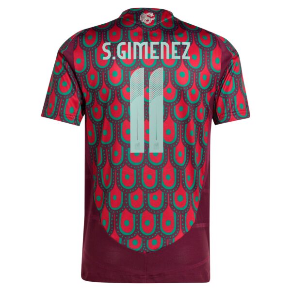 Santiago Giménez Mexico National Team 2024 Home Authentic Player Jersey - Burgundy
