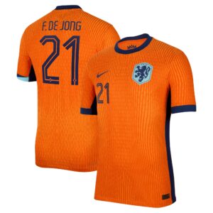 Frenkie de Jong Netherlands National Team 2024 Home Authentic Jersey - Orange
