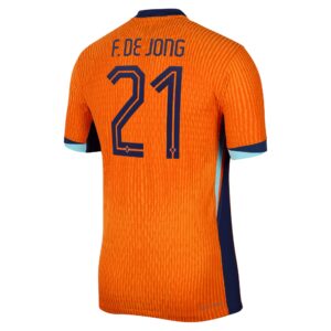 Frenkie de Jong Netherlands National Team 2024 Home Authentic Jersey - Orange