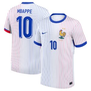 Kylian Mbappe France National Team 2024 Away Jersey - White