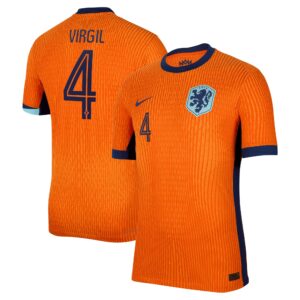 Virgil van Dijk Netherlands National Team 2024 Home Authentic Jersey - Orange