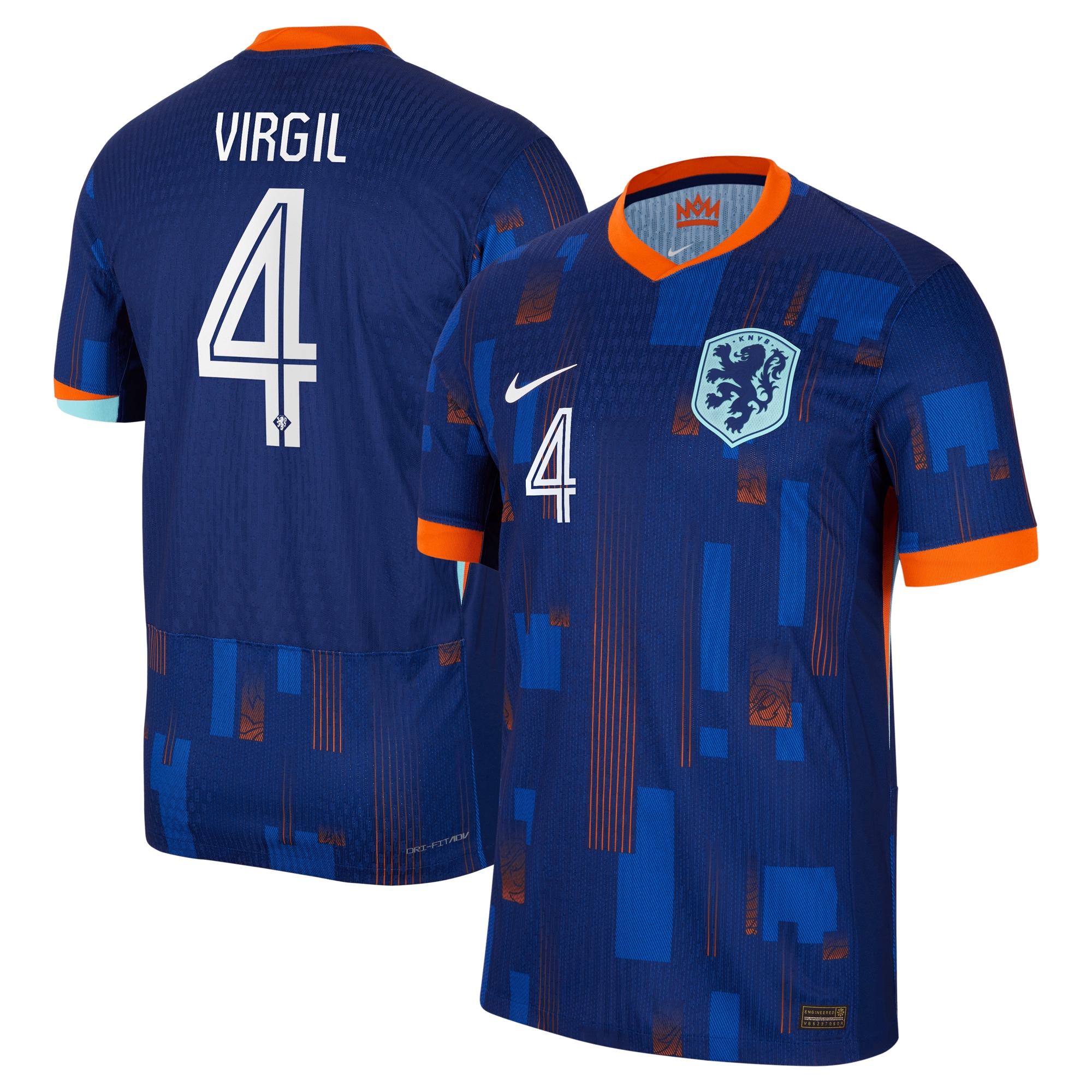 Netherlands Away Dri-FIT ADV Match Shirt 2024 with Virgil 4 printing