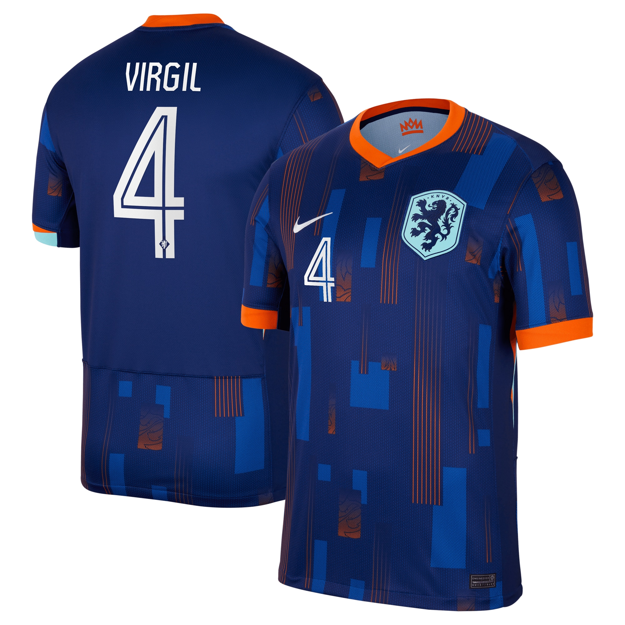 Netherlands Away Stadium Shirt 2024 with Virgil 4 printing