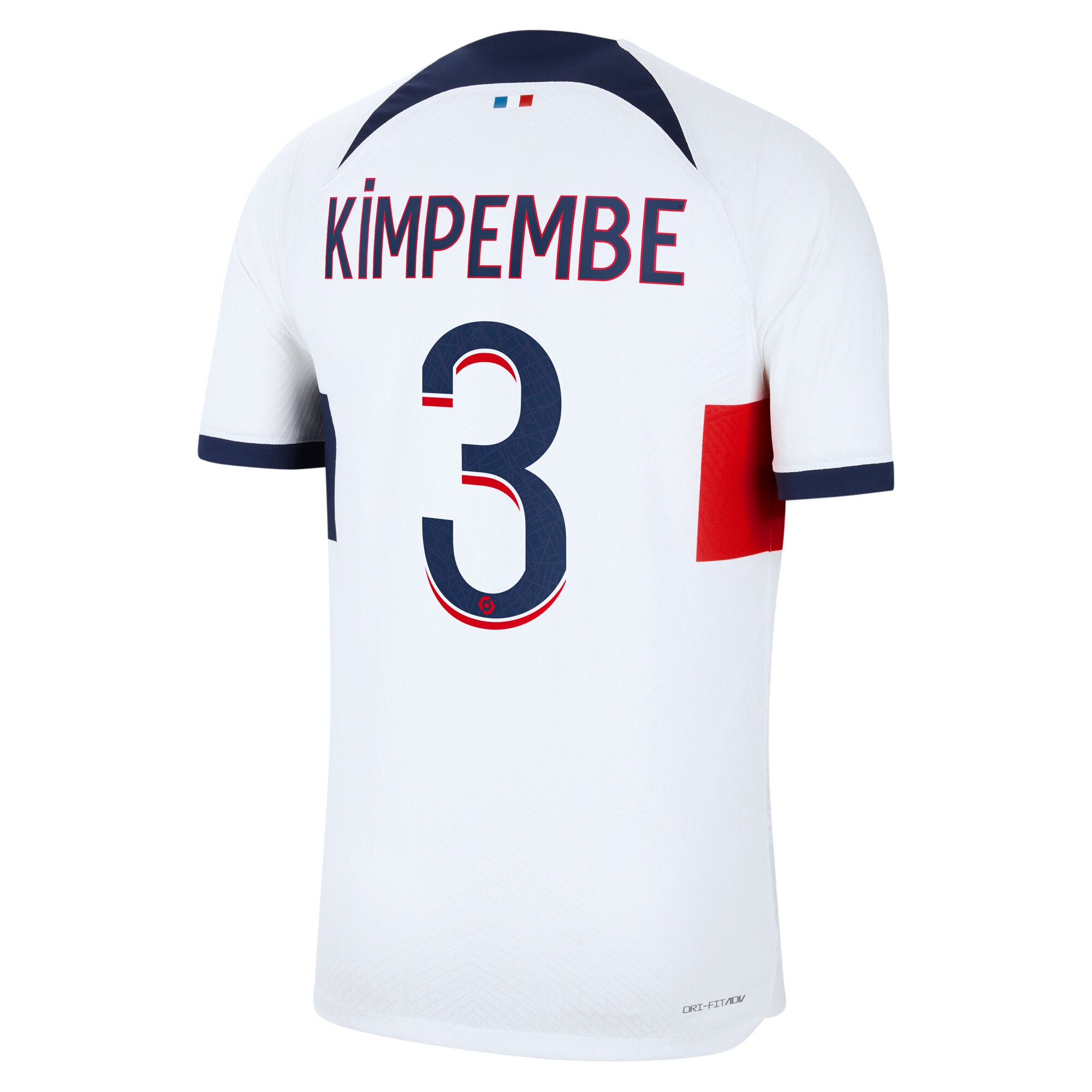 Paris Saint-Germain Away Dri Fit Adv Match Shirt 2023-24 with Kimpembe 3 printing