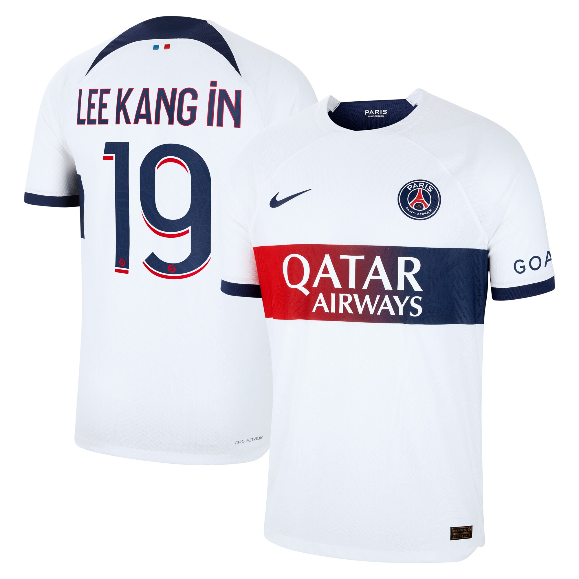 Paris Saint-Germain Away Dri Fit Adv Match Shirt 2023-24 with Lee Kang In 19 printing