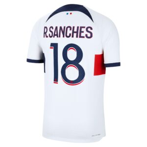 Paris Saint-Germain Away Dri Fit Adv Match Shirt 2023-24 with R.Sanches 18 printing