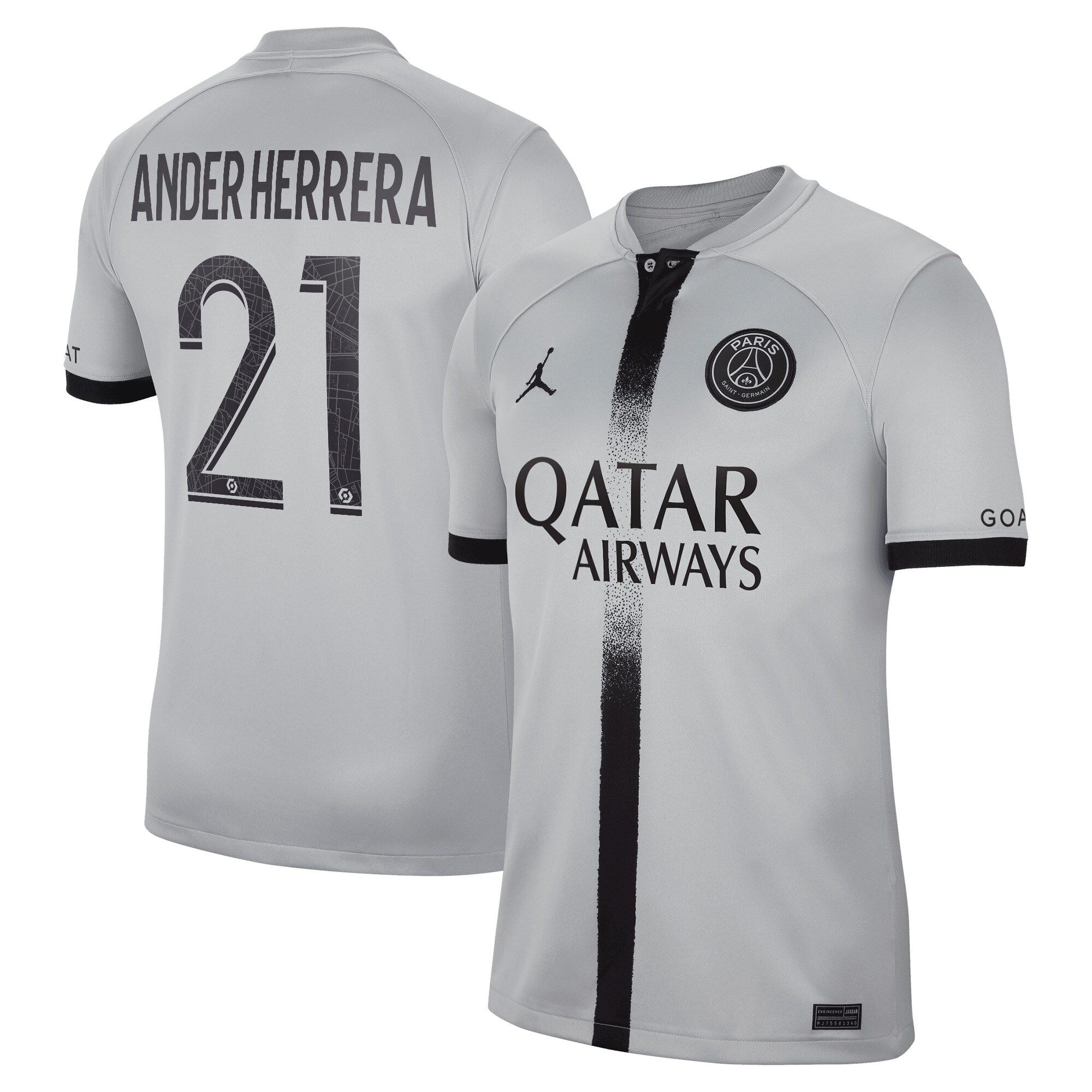 Paris Saint-Germain Away Stadium Shirt 2022-23 with Ander Herrera 21 printing