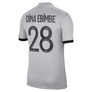 Paris Saint-Germain Away Stadium Shirt 2022-23 with Dina Ebimbe 28 printing