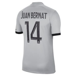 Paris Saint-Germain Away Stadium Shirt 2022-23 with Juan Bernat 14 printing