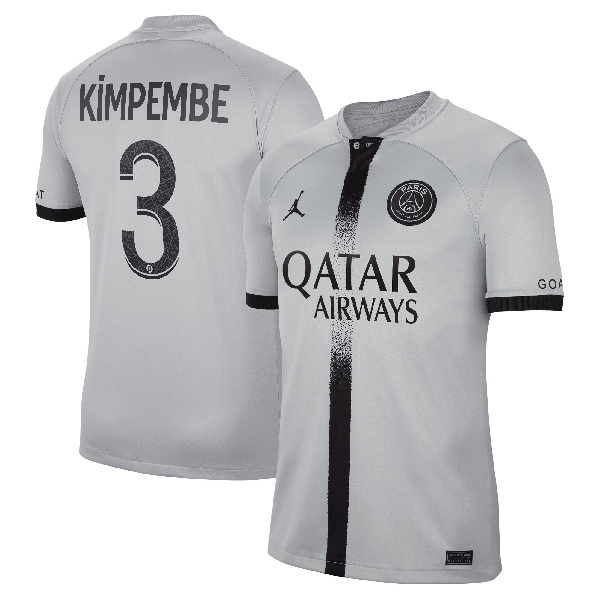Paris Saint-Germain Away Stadium Shirt 2022-23 with Kimpembe 3 printing