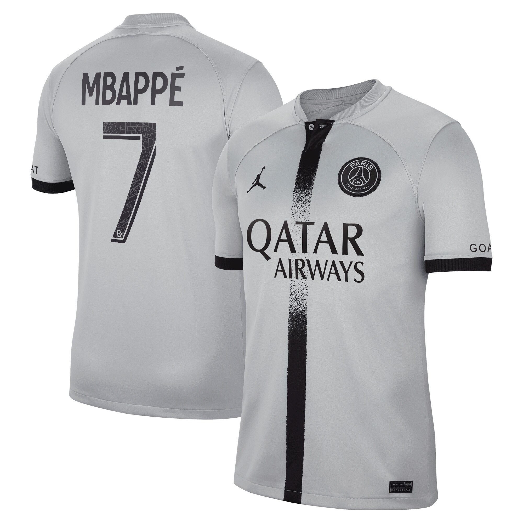 Paris Saint-Germain Away Stadium Shirt 2022-23 with Mbappé 7 printing