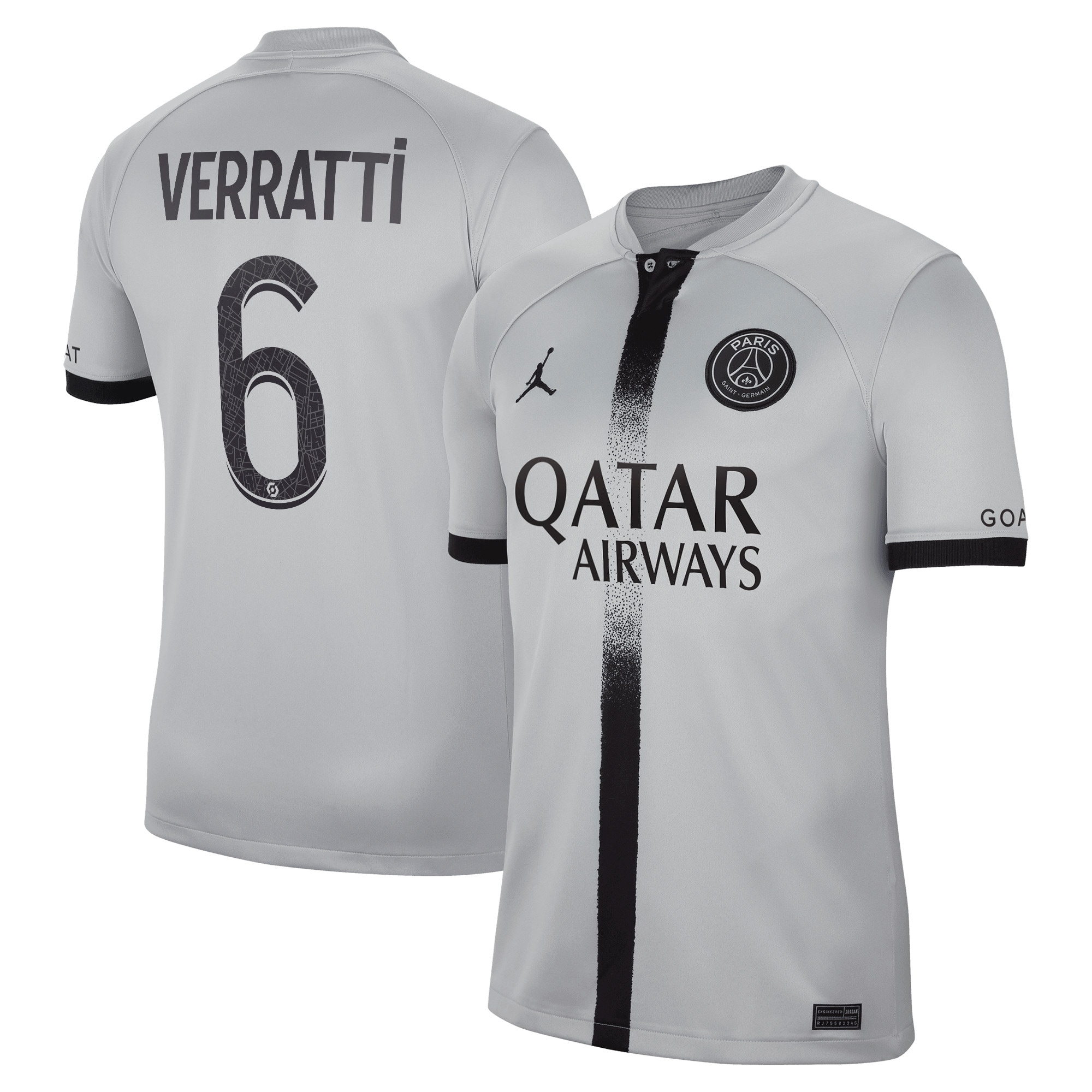 Paris Saint-Germain Away Stadium Shirt 2022-23 with Verratti 6 printing