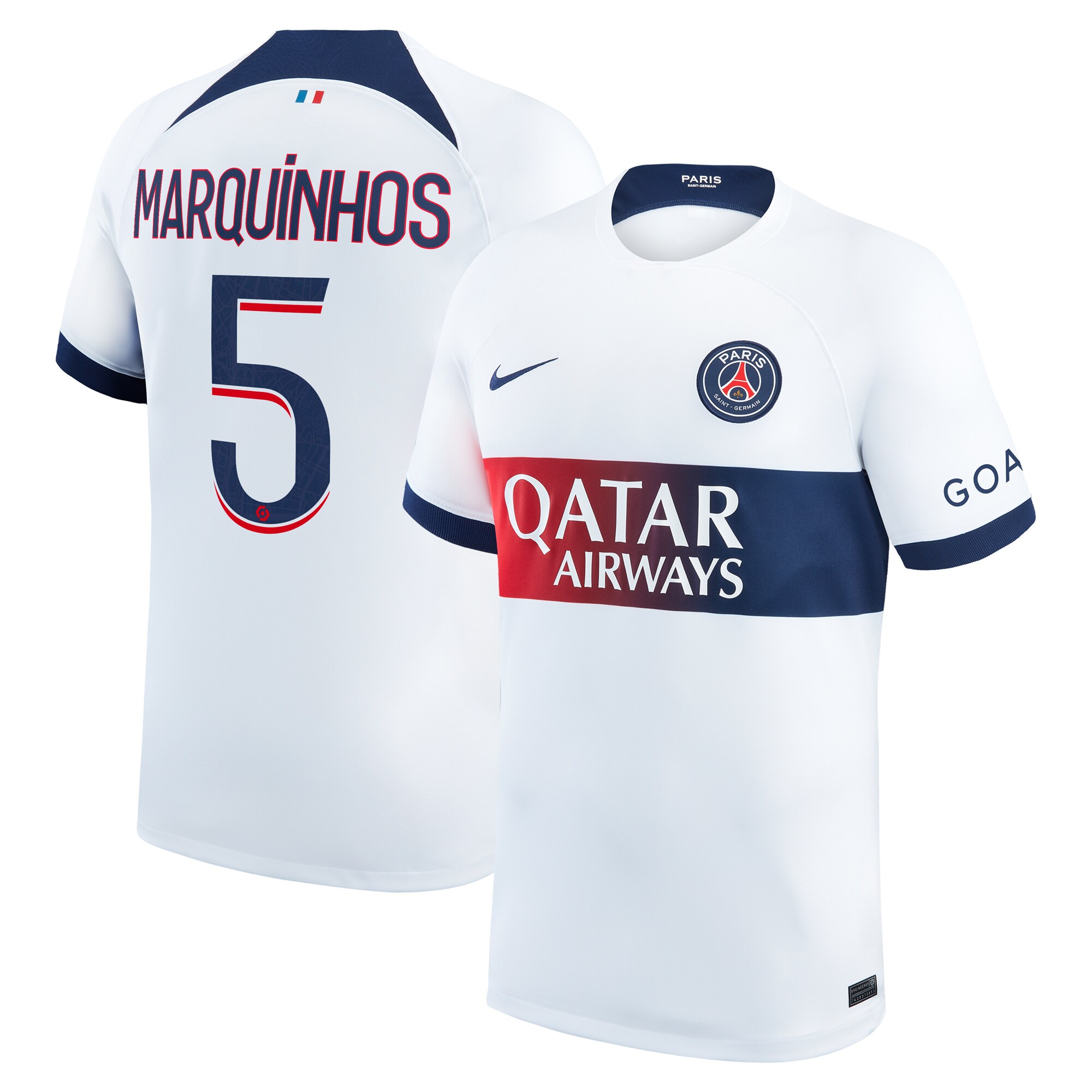 Paris Saint-Germain Away Stadium Shirt 2023-24 with Marquinhos 5 printing