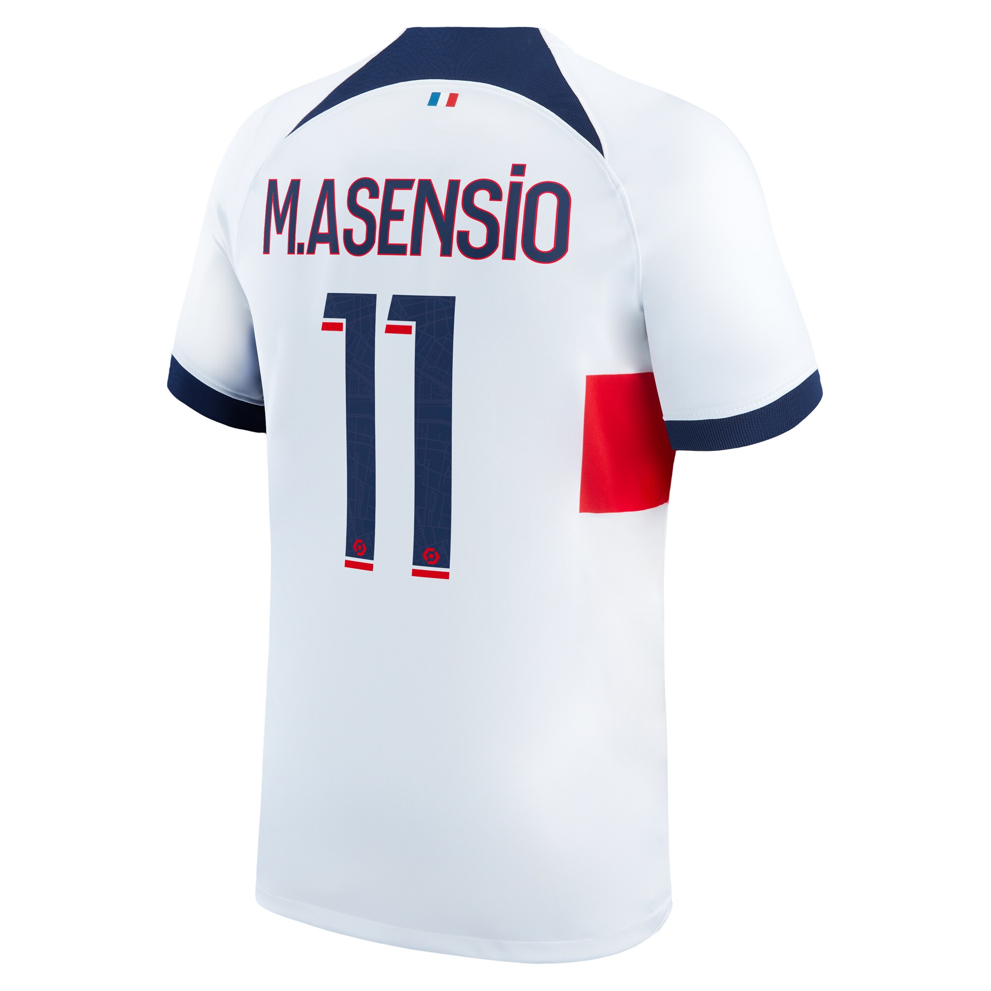 Paris Saint-Germain Away Stadium Shirt 2023-24 with M.Asensio 11 printing