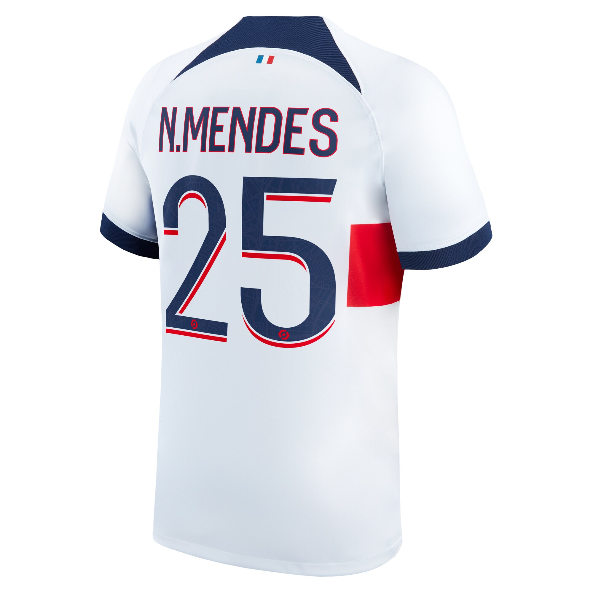 Paris Saint-Germain Away Stadium Shirt 2023-24 with N.Mendes 25 printing