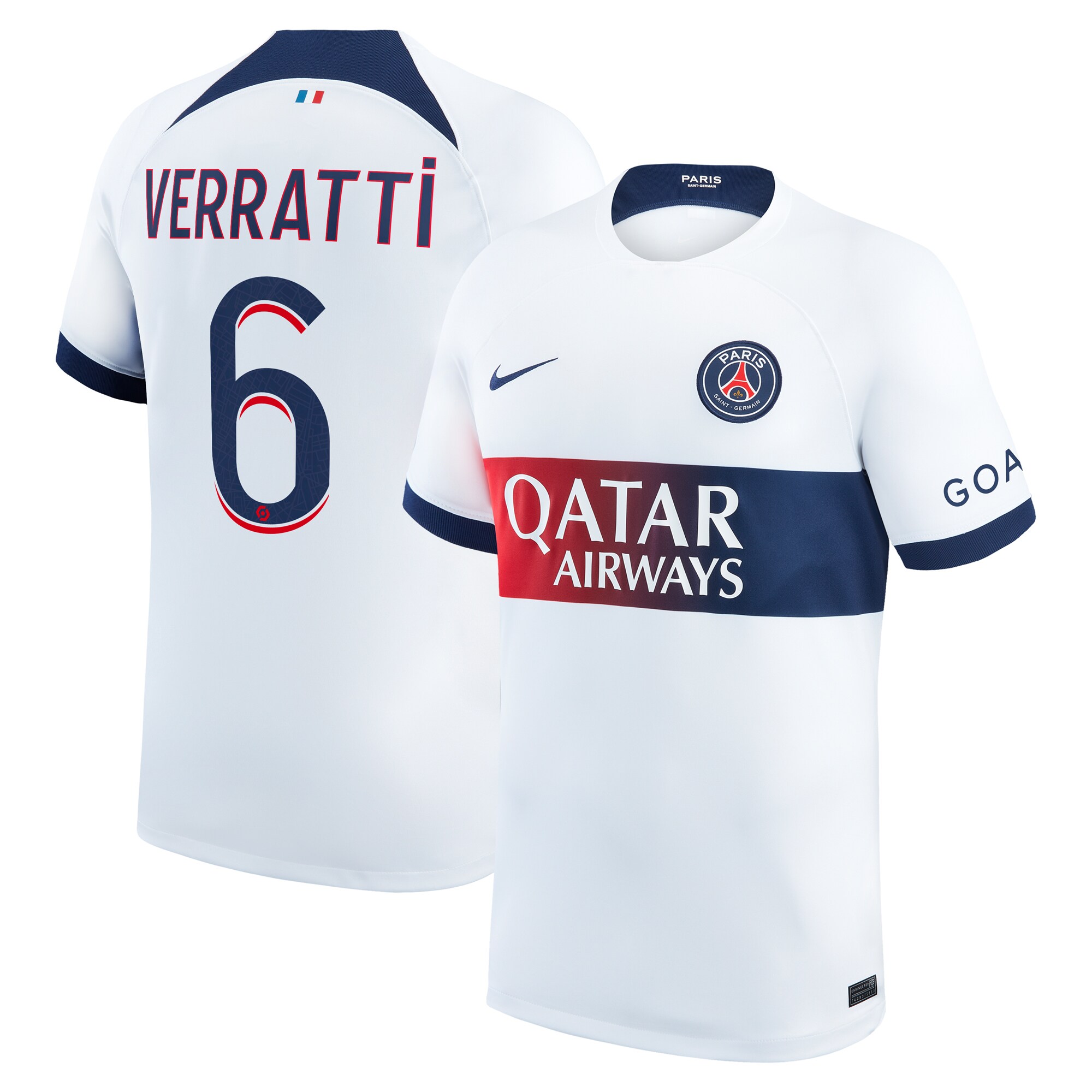 Paris Saint-Germain Away Stadium Shirt 2023-24 with Verratti 6 printing