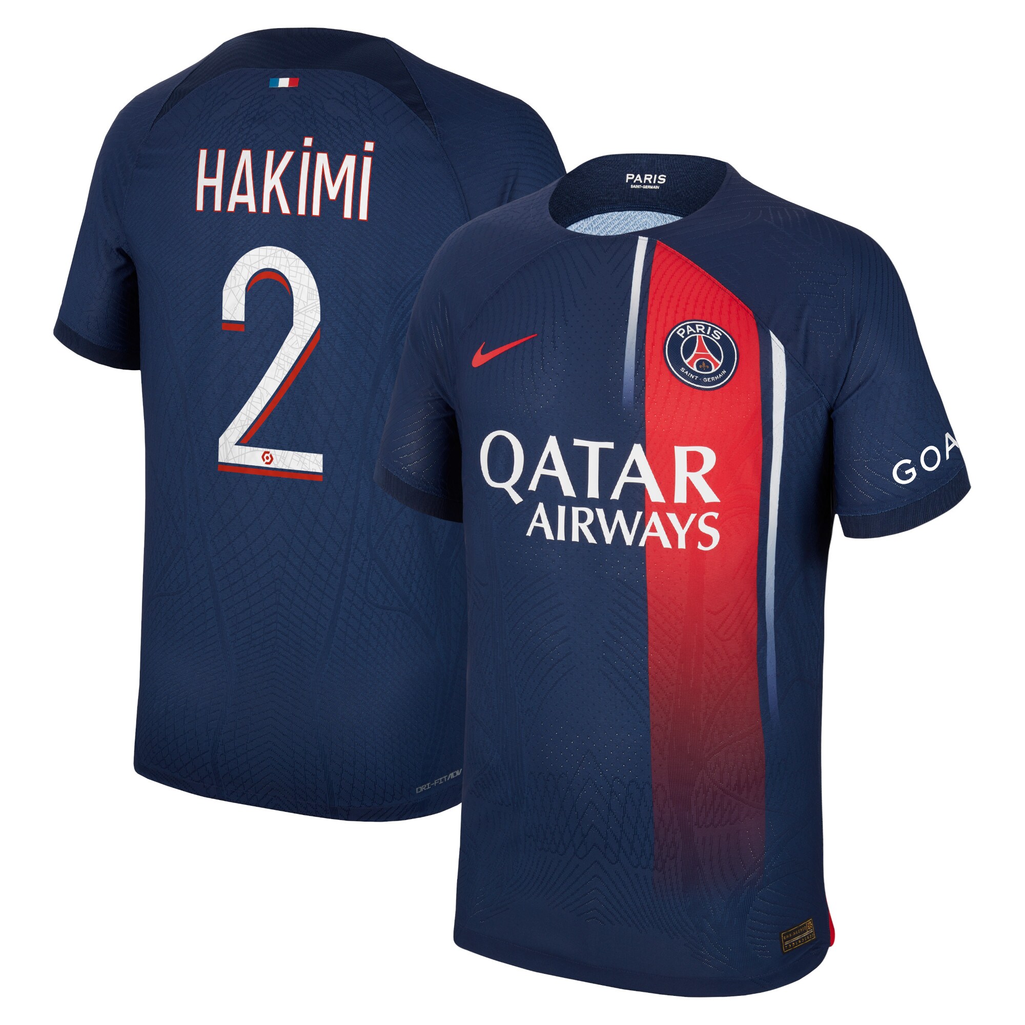 Paris Saint-Germain Home Dri Fit Adv Match Shirt 2023-24 with Hakimi 2 printing
