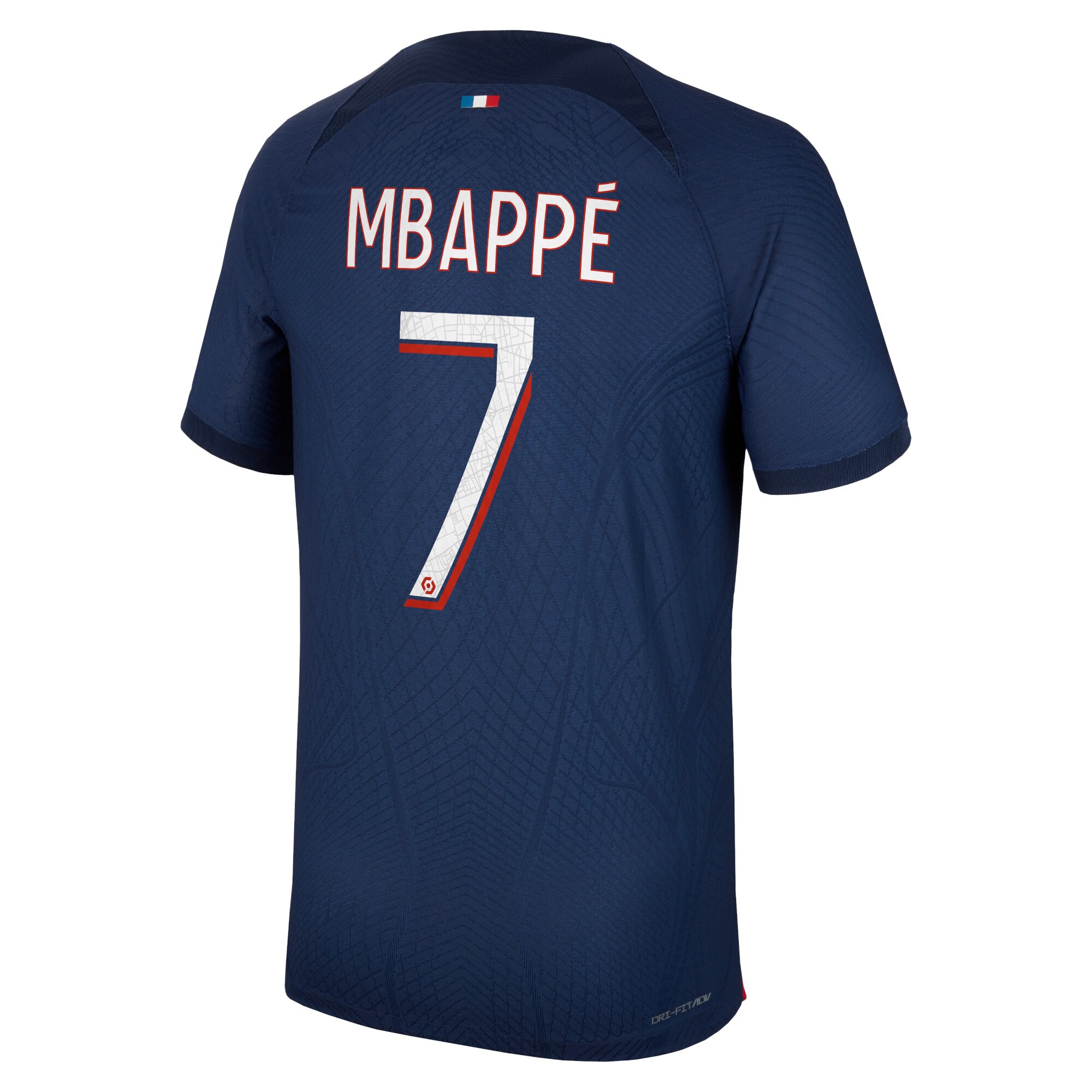 Paris Saint-Germain Home Dri Fit Adv Match Shirt 2023-24 with Mbappé 7 printing