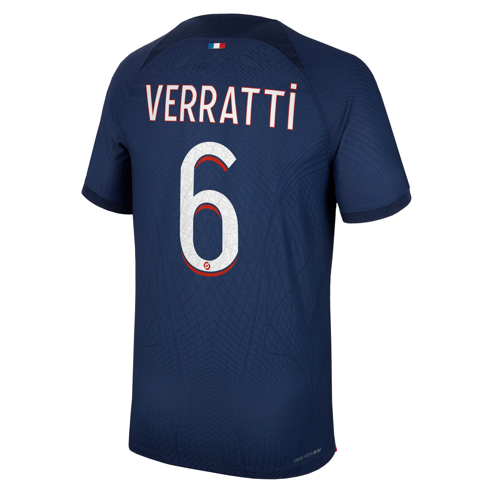 Paris Saint-Germain Home Dri Fit Adv Match Shirt 2023-24 with Verratti 6 printing