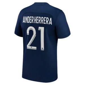 Paris Saint-Germain Home Stadium Shirt 2022-23 with Ander Herrera 21 printing