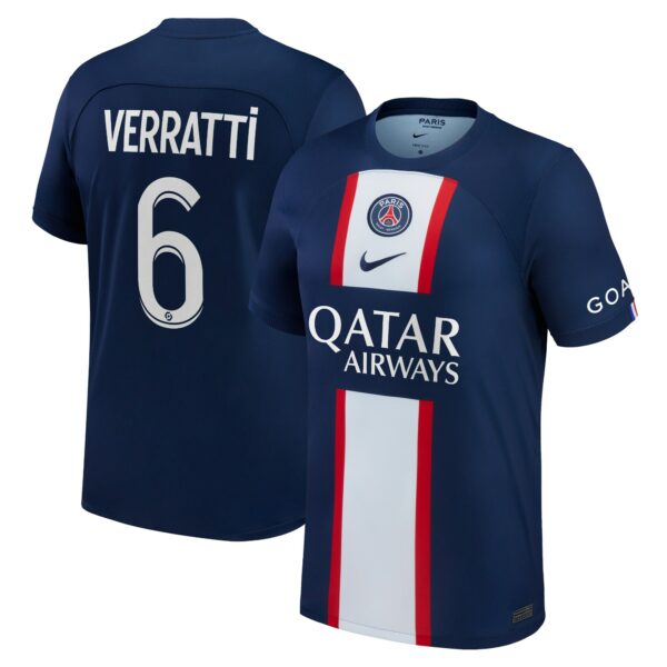 Paris Saint-Germain Home Stadium Shirt 2022-2023 with Verratti 6 printing