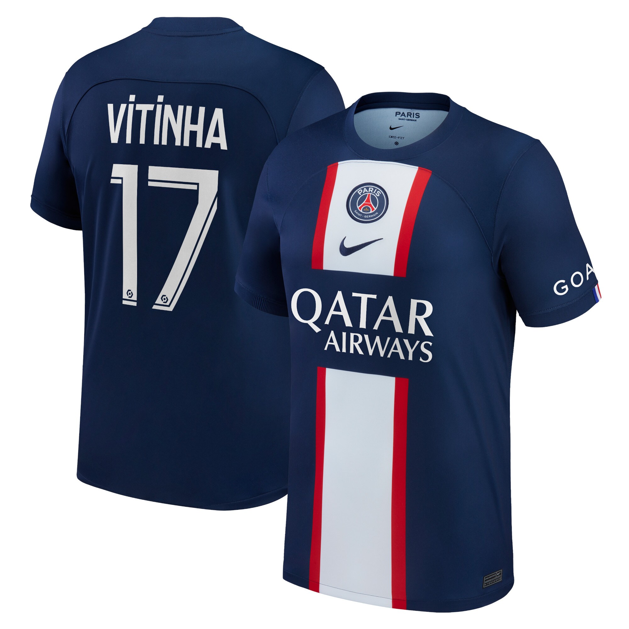 Paris Saint-Germain Home Stadium Shirt 2022-2023 with Vitinha 17 printing