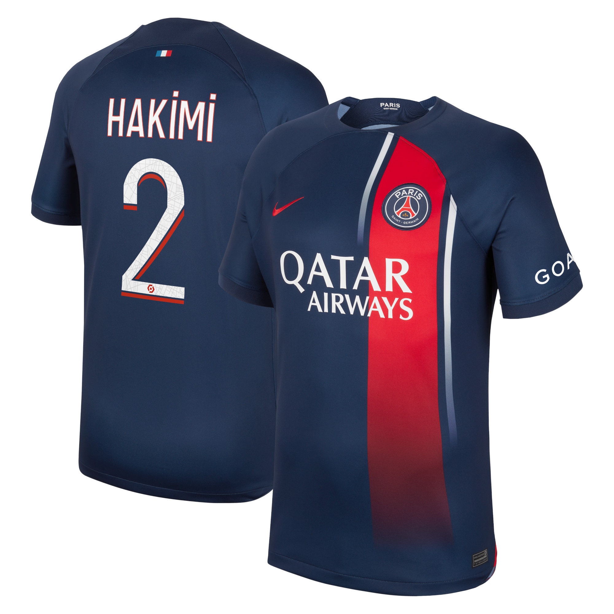 Paris Saint-Germain Home Stadium Shirt 2023-24 with Hakimi 2 printing