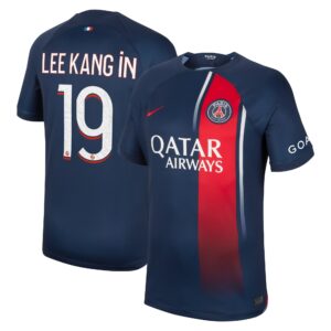 Paris Saint-Germain Home Stadium Shirt 2023-24 with Lee Kang In 19 printing