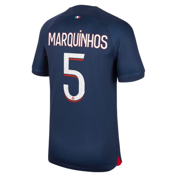 Paris Saint-Germain Home Stadium Shirt 2023-24 with Marquinhos 5 printing