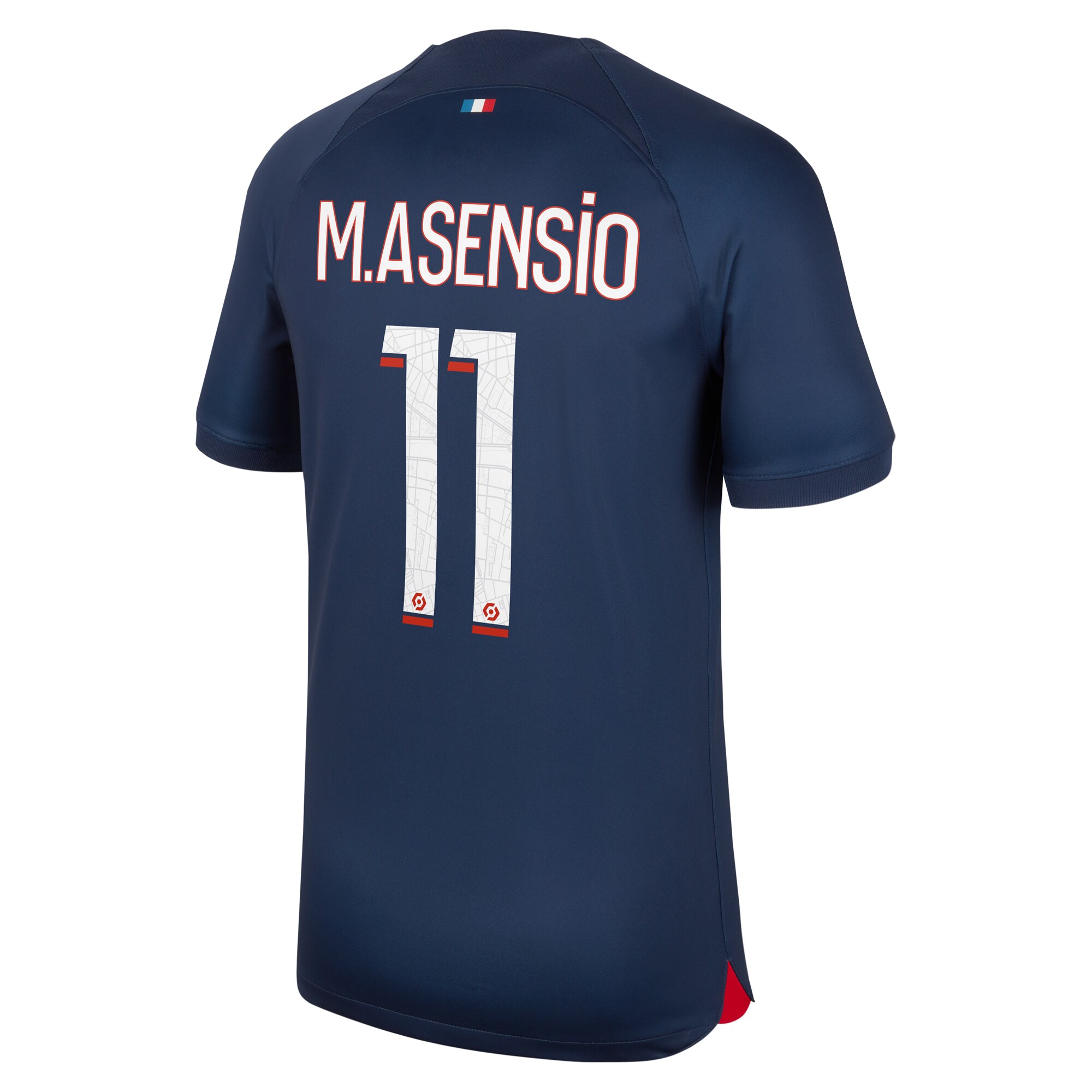 Paris Saint-Germain Home Stadium Shirt 2023-24 with M.Asensio 11 printing