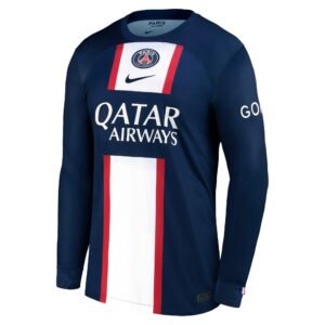 Paris Saint-Germain Home Stadium Shirt Long Sleeve 2022-23 with Fabian 8 printing
