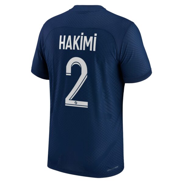 Paris Saint-Germain Home Vapor Match Shirt 2022-23 with Hakimi 2 printing