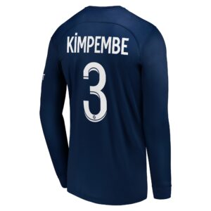 Paris Saint-Germain LS Home Stadium Shirt 2022-23 with Kimpembe 3 printing